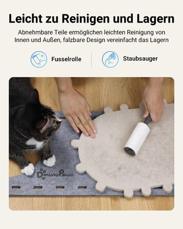 Будиночок для котів з фетру, лежанка для котів, будиночок-печеричка, 58 x 33 x 30 см, ігровий, зимовий, захист кігтів, сірий (один)