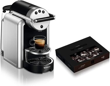 Nespresso Professional Zenius Coffee Machine including 50 Coffee Capsules - Coffee Maker for Small Offices - Silver Machine Starter Pack