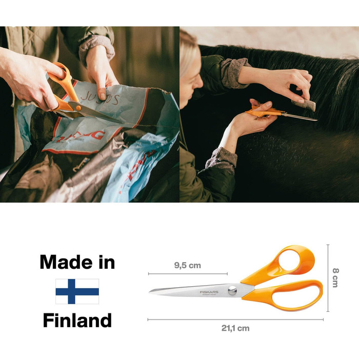 Універсальні ножиці Fiskars для правші, 21 см, якісна сталь/пластик, серія Classic, 1000815