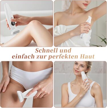 Електричний жіночий тример Lightbiz 5-в-1 для тіла та обличчя, водонепроникний (IPX7), USB-зарядка, білий