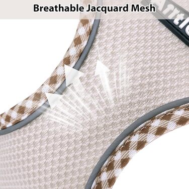 Шлейка для собак Escape Proof, жилет для собак з повідком, дихаюча сітка, світловідбиваючі смуги, регульована шлейка для тварин Outdoor, Puppy Essentials для середніх собак Колір: Коричнево-бежевий Розмір: M