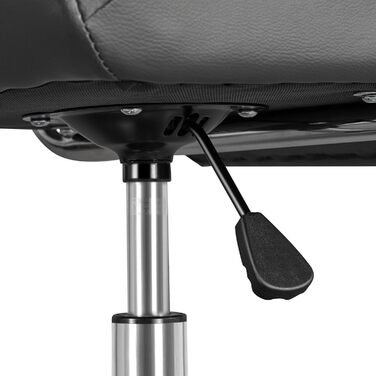 Офісне крісло Yaheetech з підлокітниками, регульоване по висоті, штучна шкіра, сірий