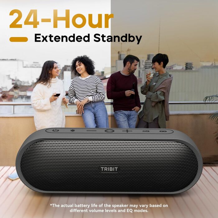 Tribit XSound Plus 2: Портативна Bluetooth колонка 30W з XBass, IPX7, 24 год, чорна