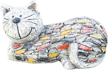 Garden Mile Unique Outdoor Garden Figure Made of Artificial Resin, Cat Statue with Traditional Stone Effect, Weatherproof and Eye-Catching, Garden Sculptures and Statues for Pond, Terrace and…