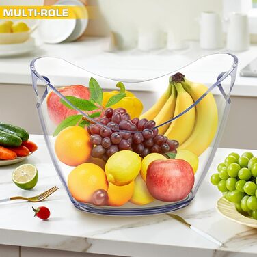 Емальований відро для шампанського 8L, відро для льоду, охолоджувач для вина та шампанського, велике відро для льоду, контейнер для фруктів та овочів (прозорий)