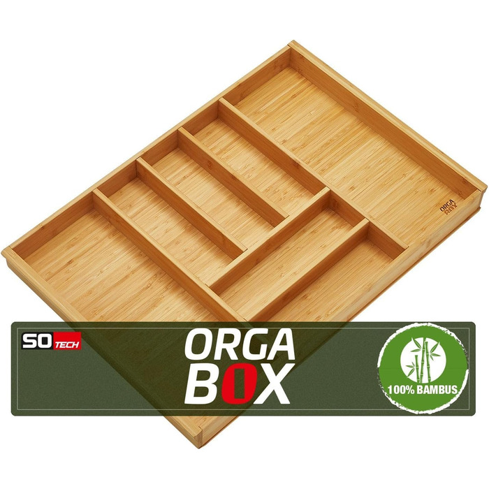 Бамбуковий органайзер для столових приборів Orga-Box 3, 7 відділень, для шухляди 80 см (473x697 мм), дерев'яний лоток для кухонь Nobilia з серпня 2012