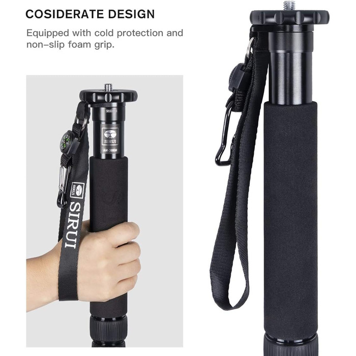 SIRUI AM-326M: Легкий карбоновий монопод - штатив 6 секцій, вантажопідйомність 10 кг