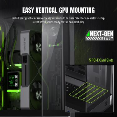 Ігровий корпус GAMEMAX T20 BK M-ATX, панорамне загартоване скло 270°, вертикальна установка GPU, 2x120мм ARGB вентилятори, підтримка 360мм радіатора та SFX/SFX-L БЖ, BTF-Ready, чорний