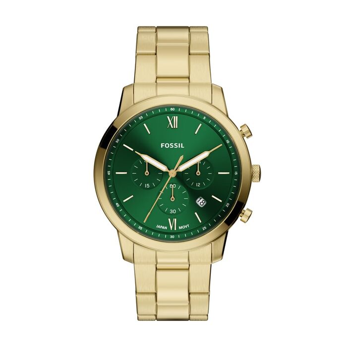 Годинник чоловічий Fossil Neutra Chronograph, кварцовий, з браслетом з нержавіючої сталі (золото та м'ятний)