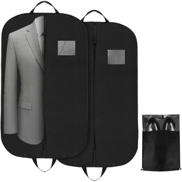 2 місткі мішки для одягу з відділенням для взуття, 120 x 60 см, мішок для одягу на блискавці, водо- та пилонепроникний, складні мішки для зберігання одягу, чохол для одягу, сорочок