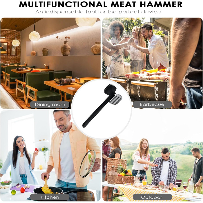 Ніж для відбивання м'яса Fleischklopfer з нержавіючої сталі, двосторонній молоток для м'яса з нековзним руків'ям, для відбивання шніцелів, стейків, яловичини, курки, свинини