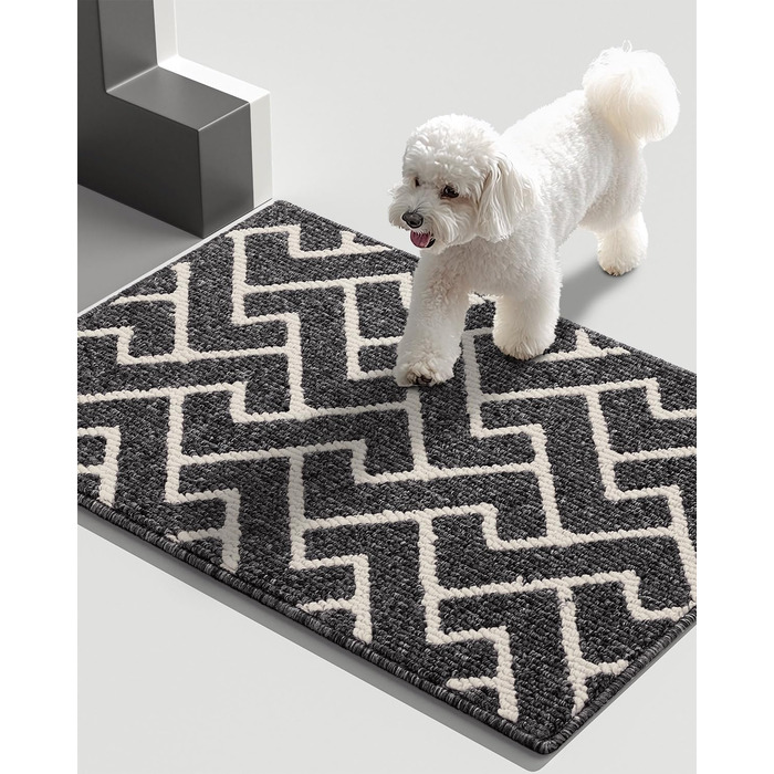 Килимок для дому 60x90 см, чорний, вологостійкий, антиковзаючий. Килимок для входу, тераси, прихожого.