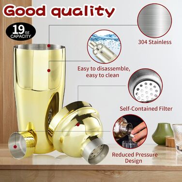 OBALY Bartender Kit 11-Piece Cocktail Shaker & Muddler for Cocktails 25oz Boston Shaker-Bar Accessories with Stylish Bamboo Stand Mix Drink Shaker Kit Perfect Martini Kit with Cocktail Recipe Booklet...
