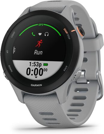 Garmin Forerunner 255 – GPS-годинник для бігу з індивідуальними планами тренувань, детальною аналітикою та функціями для бігу. 1.3' дисплей, до 14 днів роботи від акумулятора, водонепроникний (Non-Music, 41 мм, світло-сірий)