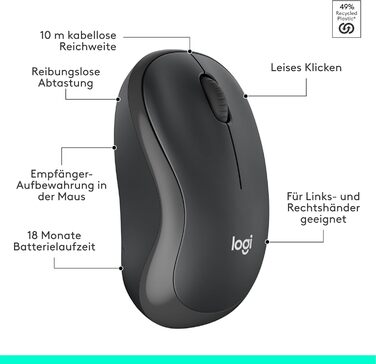 Комплект бездротової клавіатури та миші Logitech MK295 з технологією SilentTouch, QWERTZ, чорний, для комфортної роботи