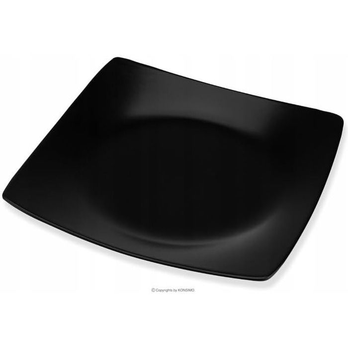 Набір посуду Konsimo для 6 осіб (18 предметів) - EPIRI: Сучасний сервіз з чорного матового стекопласту для сім'ї