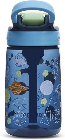 Contigo Kinder Easy Clean Autospout Sippy Cup with Straw, BPA-Free Durable Water Bottle, 100% Leak-Proof, Easy to Clean, Ideal for Daycare, Preschool, School, and Sports, 420 ml (Blueberry Cosmos, Plastic)