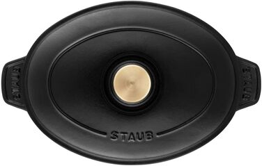 STAUB Овальна форма для запікання з кришкою, 23 см, 1 л, чавун, чорна, для всіх типів плит та духовки, індукція