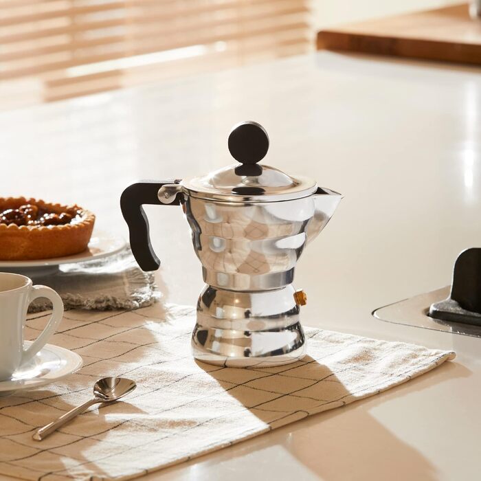 Еспресо-кавомашина Alessi AAM33/6 Design, алюмінієвий корпус, термопластик, срібна, 1 чашка