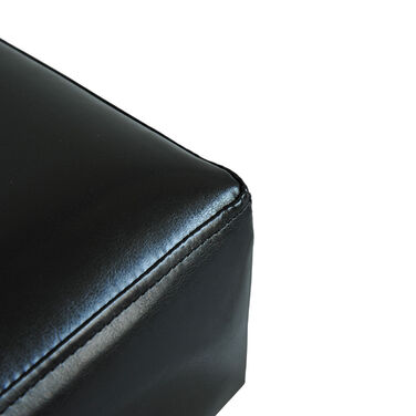 HOMCOM Chesterfield Ottoman Footstool Bench from Faux Leather Black 40x30x24cm Stylish & Comfortable for Living Room & Hallway