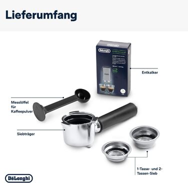 Еспресо-машина De'Longhi Dedica Style EC 685.B – компактна модель з професійним капучинатором, 1 л резервуар, чорний колір