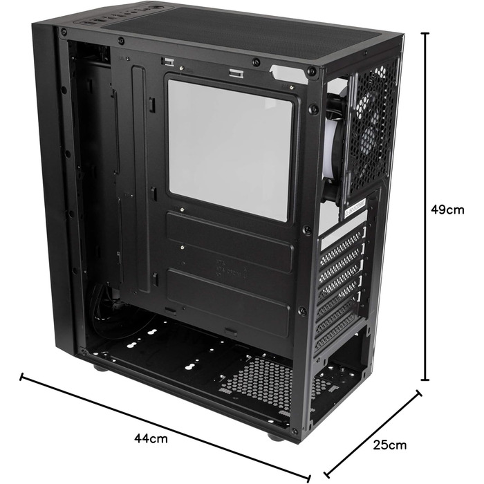 Корпус ПК Kolink Inspire K7 ARGB Midi-Tower з RGB підсвічуванням, скляна бічна панель, чорний