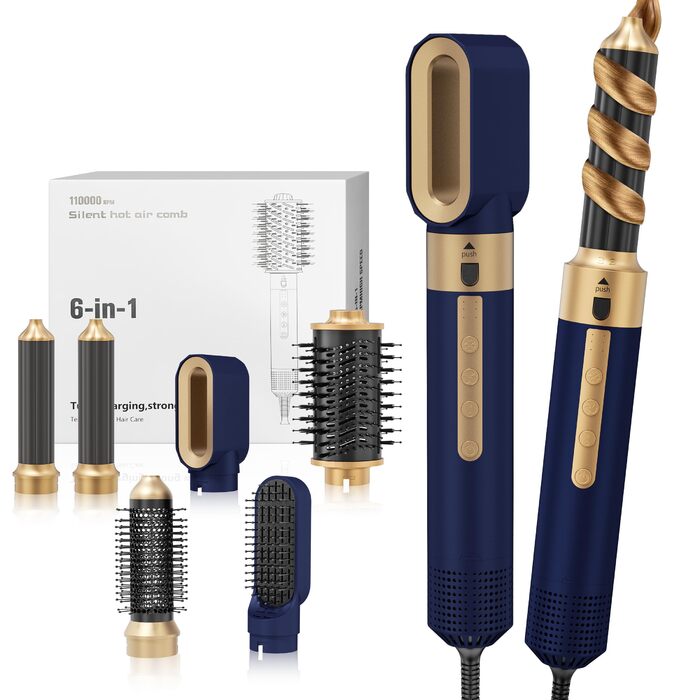 Набір для укладки волосся 6-в-1: фен, стайлер, щітка для волосся, 1350W, 3 температурні режими, для всіх типів волосся