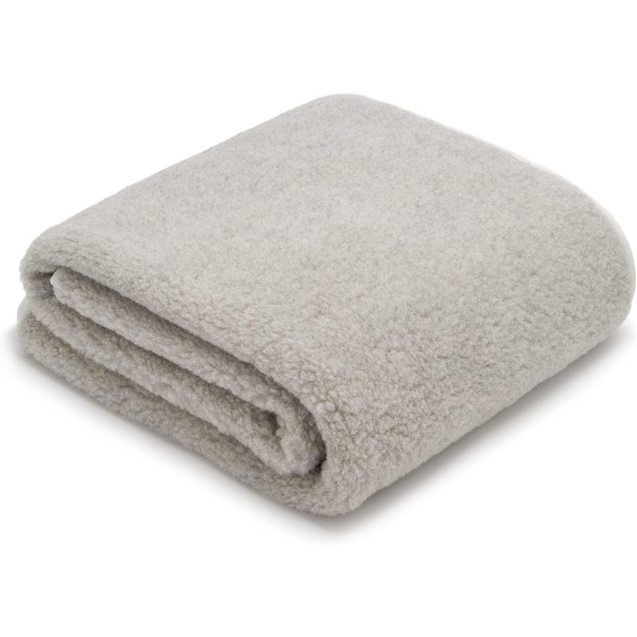 Плед з мериносової вовни, 240x200 см - теплий та м'який плед з 100% мериносової вовни, великий та пухнастий, вага 500 г/м², дихаючий матеріал, сірий колір
