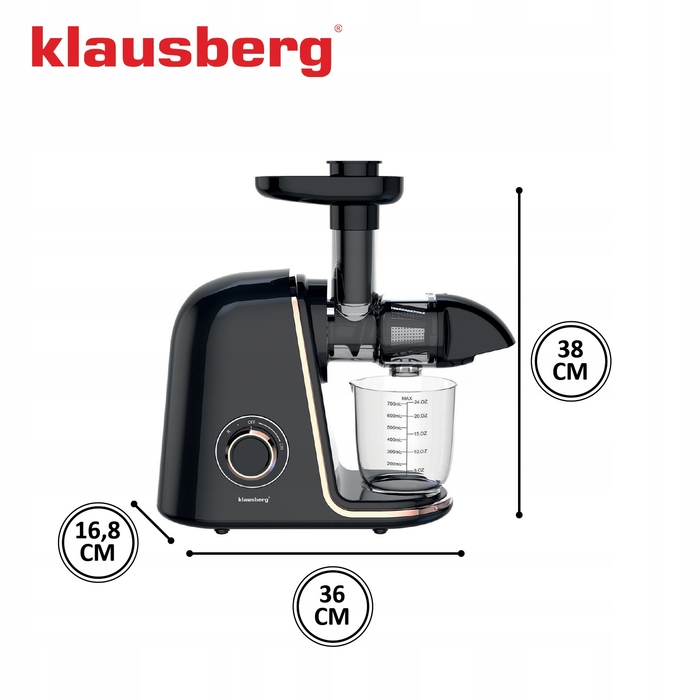 Горизонтальна шнекова соковижималка Klausberg KB 7867, 150 Вт