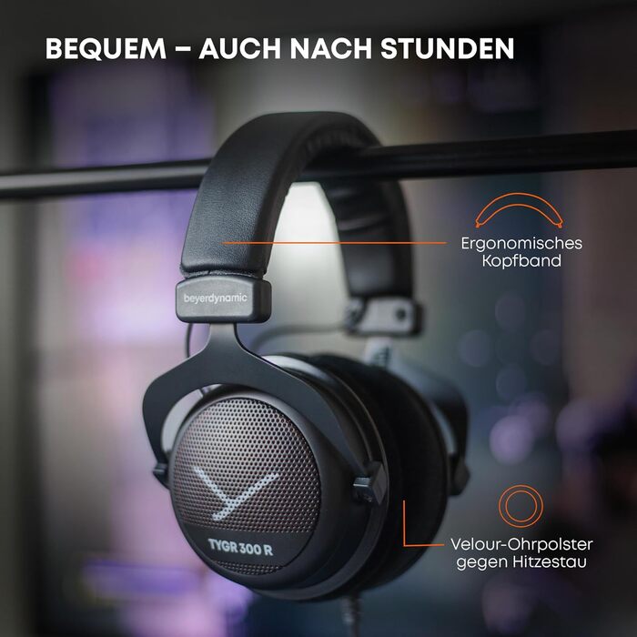 Beyerdynamic TYGR 300 R: Ігрова навушник, відкритий тип, з кабелем, чорний, сумісний з PS4, PC, Xbox, Nintendo