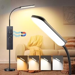 LED-стельова лампа Marctronic для вітальні, диммування, регулювання висоти, 18W, 1800LM, з пультом та сенсором, сучасний дизайн, для офісу, спальні (чорний)