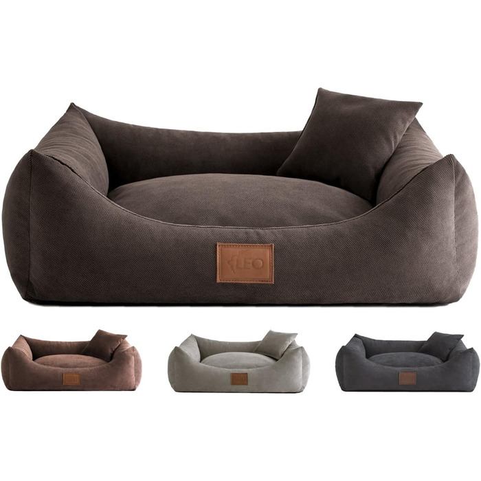 Софа для собак Sun: ліжко, килимок, корзина. 4 кольори, 6 розмірів. Сірий, 80x60 см