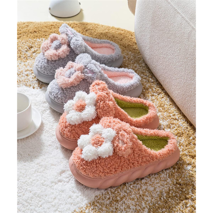 Жіночі та чоловічі халапи STAR FIRE з плюшу, з квітковим декором, антиковзаючі, теплі зимові халапи для дому, бавовна, розмір 40/41 EU, червона шкіра