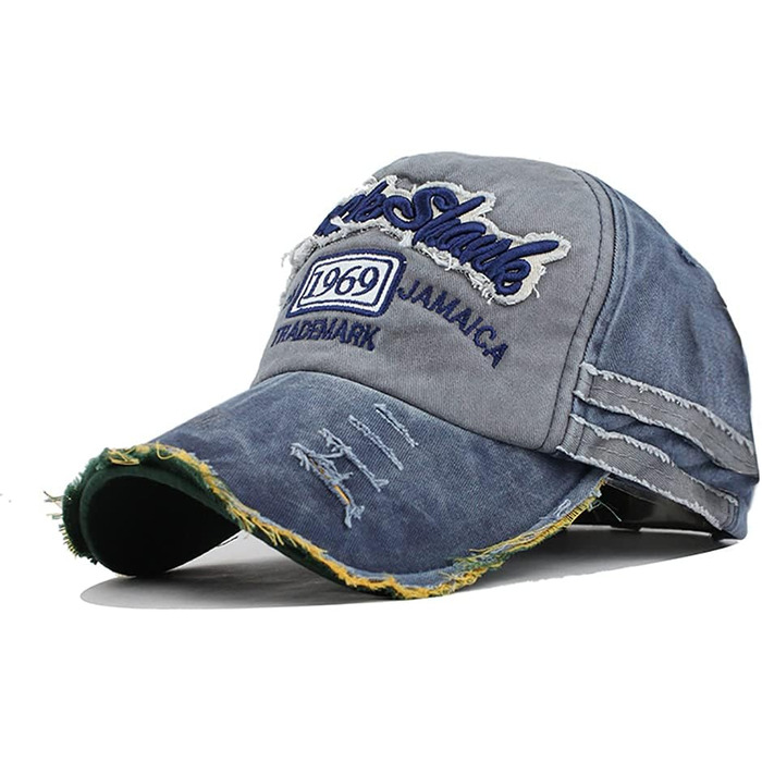 Кепка бейсболка Vintage Baumwolle з бавовни, випрасувана джинсова, ретро, з витертими краями, для чоловіків та жінок, регульованого розміру, стильна, спортивна, кепка-трекер, класична, hip hop