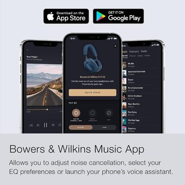 Навушники Bowers & Wilkins PX7 S2 Bluetooth з активним шумозаглушенням, бездротові, Qualcomm aptX™ Adaptive, швидка зарядка, 30 годин роботи, 6 мікрофонів