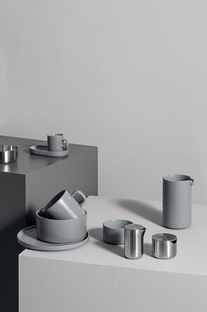 Blomus 63638 Basic Butter Dish, brushed stainless steel, medium & -BASIC- Sugar Bowl made of brushed stainless steel, sugar container ideal for white / brown sugar, timeless design, dishwasher-safe vessel