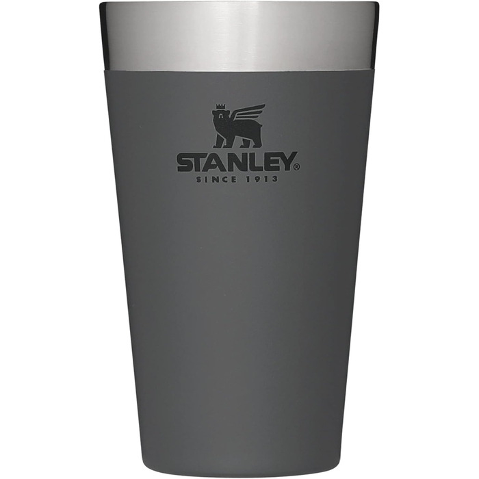 Термокружка Stanley Adventure Stacking Bierkrug 473 мл, нержавіюча сталь, з подвійними стінками, ізольована, без BPA, для зберігання напоїв холодними, 4 години, можна мити в посудомийній машині, колір Charcoal
