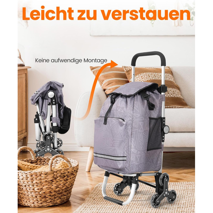 Складаний візок для покупок Homecall 50L з охолодженням та трепін-коліщатками