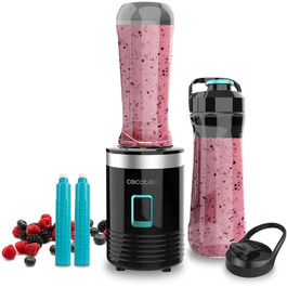 Cecotec EasyGo Portable Blender - 350W Ice Crushing Power Titanium | 2 Bottles & Accessories