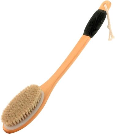 17.3-inch Horsetail Hair Bath Body Brushes for Women Wooden Bath Brushes with Long Handle Back Scrubber for the Shower for Men Shower Brushes