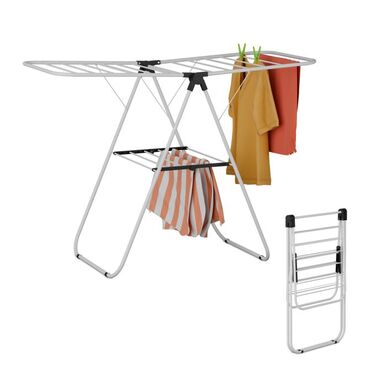 Relaxdays Folding Clothes Rack with Wings