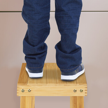 Relaxdays Small Bamboo Footstool
