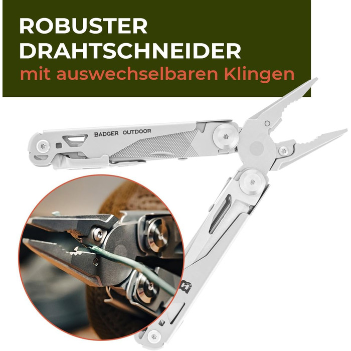 Багатофункціональний інструмент Solid Black 16-в-1 - ніж для виживання, туристичний інструмент з бітами - подарунок для чоловіків