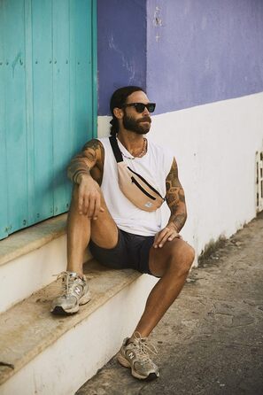 Поясна сумка Vibe Bauchtasche для жінок, чоловіків та дітей - поясна сумка, сумка на пояс, кишенька для телефону на фестивалі, вечірці, рейві, спорту, активного відпочинку, фітнесу, велосипеді, бігу. Єдиний розмір (Бежевий)