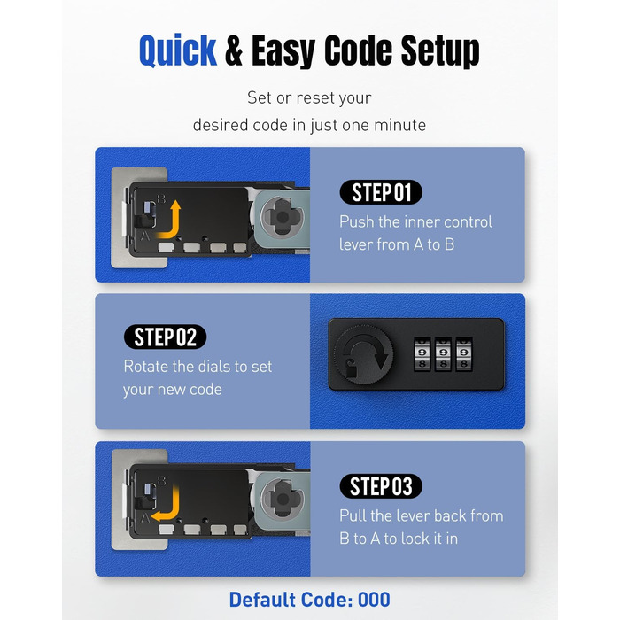 Шкафчик для ключів Uniclife на 60 позицій з комбінацією та ключовим замком, переналаштовується, цифрова скринька безпеки, органайзер для ключів з регульованими полицями (20 ключів, блакитний)