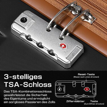 Чохол-валіза Joyway ABS, розширюваний, на 4 колесах з TSA-замком, набір (1 велика сумка, 1 косметичка, чорний, M)