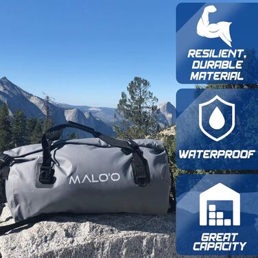 Водонепроникна сумка Malo'o Rolltop Duffel 40/60/100 л для спорту, кемпінгу, риболовлі, каякінгу, плавання, пляжу, з внутрішніми і зовнішніми кишенями