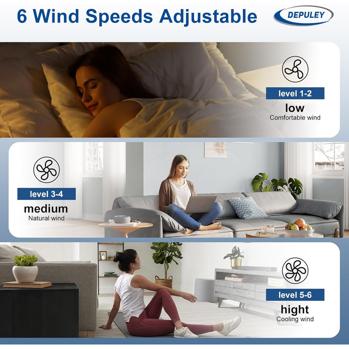 Depuley Потолочний вентилятор з підсвічуванням для вулиці: LED лампа з вентилятором для саду, тераси - 132см, з пультом керування, для вітальні, ресторану, офісу (Білий, 52 дюйми)