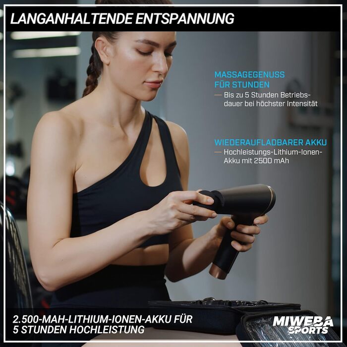 Масажер для м'язів Miweba Sports MM200 | Масажна пістолета з LCD-дисплеєм та 6 насадками