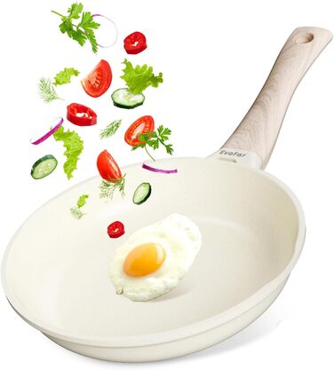 Керамічна сковорода 24 см з антипригарним покриттям, для індукційних плит, ідеальна для омлетів та смаження